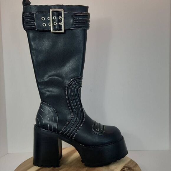 Dolls Kill - Roadway Combat Boots Generation Kiss Women's Size 10 M Black - Picture 1 of 10